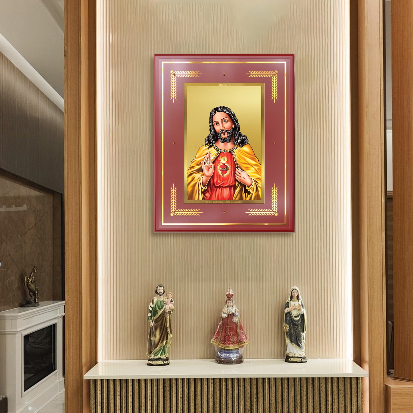 Jesus Christ | Sacred Wall Mount Photo Frame in 24K Gold Plated Foil