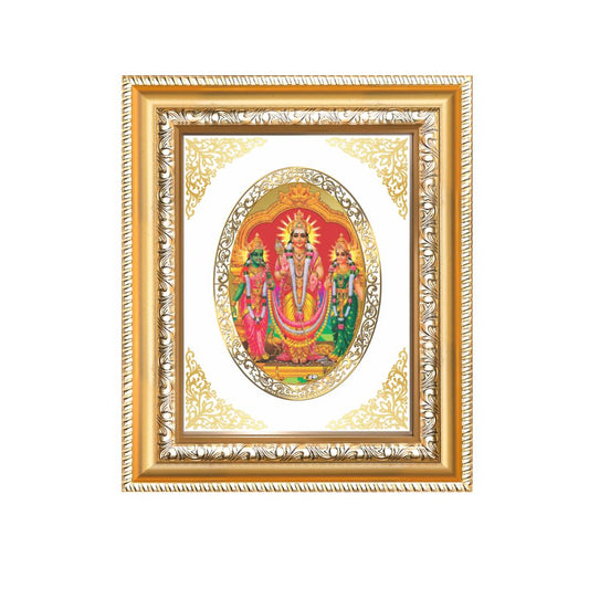 Lord Murugan Velli Divine Silver Form Sacred Purity & Blessings Royal Tabletop Frame in 24K Gold Plated Foil
