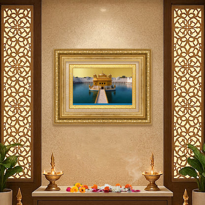 Diviniti 24K Gold Plated Golden Temple (Classic) Divine Wall Frame for Home Mandir & Office Decor | Luxury Spiritual Gift