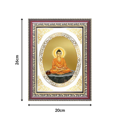 Lord Buddha | Divine Peace Wall & Tabletop Royal Photo Frame in 24K Gold Plated Foil