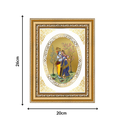 Radha Krishna | Divine Love Wall & Tabletop Royal Photo Frame in 24K Gold Plated Foil