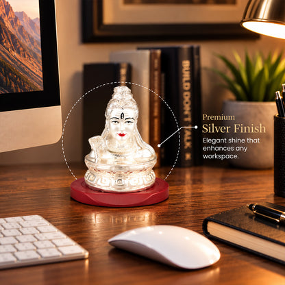 DIVINITI 999 Silver-Plated Shiva Idol | Car & Home Decor | Gift Box | 8x6 CM