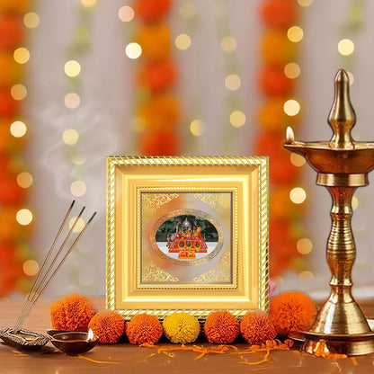 Mata Ka Darbar | Divine Goddess Durbar Royal Tabletop Photo Frame in 24K Gold Plated Foil