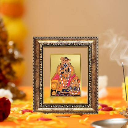 Diviniti 24K Gold Plated Banke Bihari Ji Divine Table Top Frame for Home Mandir & Office Decor | Luxury Spiritual Gift