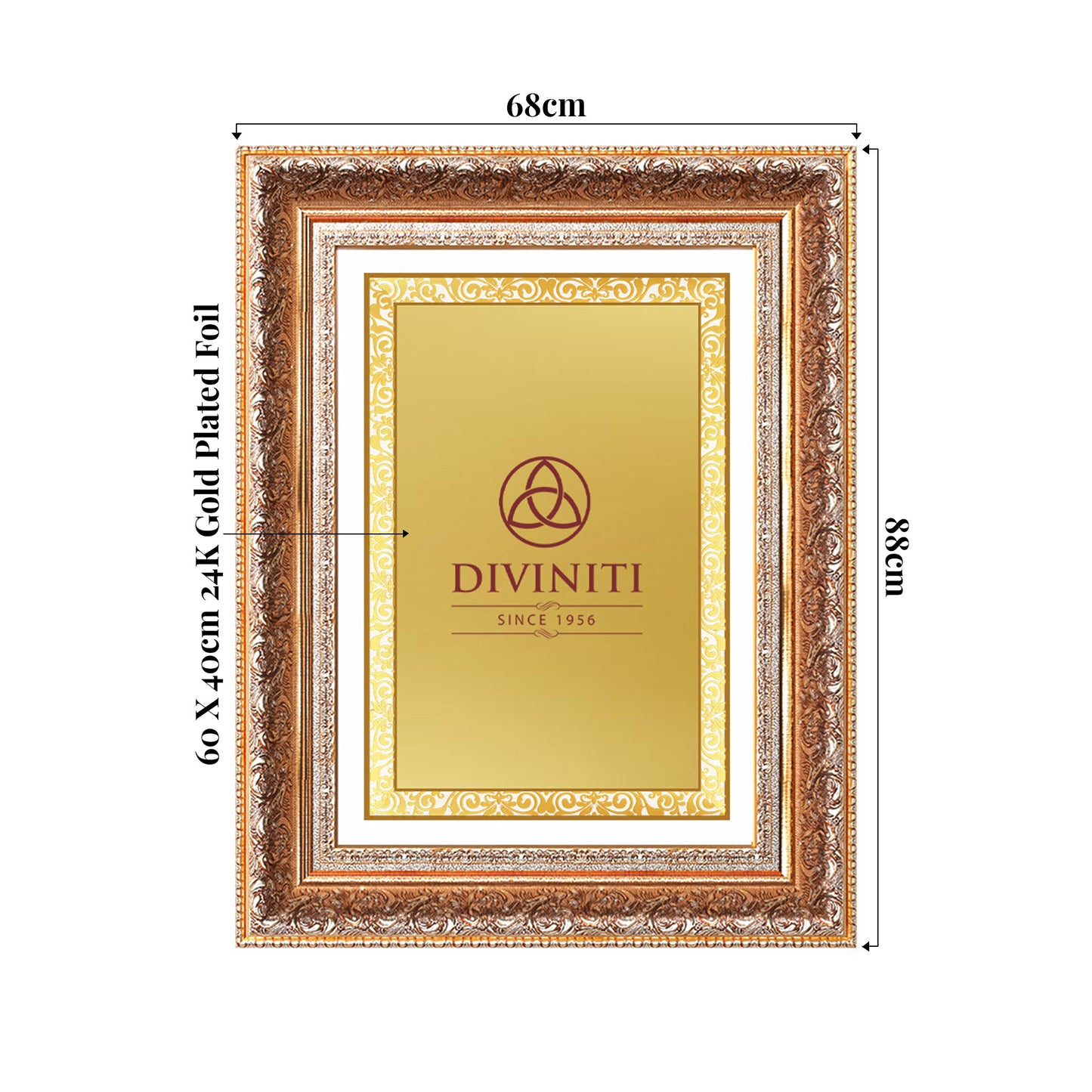 Diviniti Double Glass Frame Personalised Wall Mount Photo Frame in 24K Gold Plated Foil | HP-10-03-S5