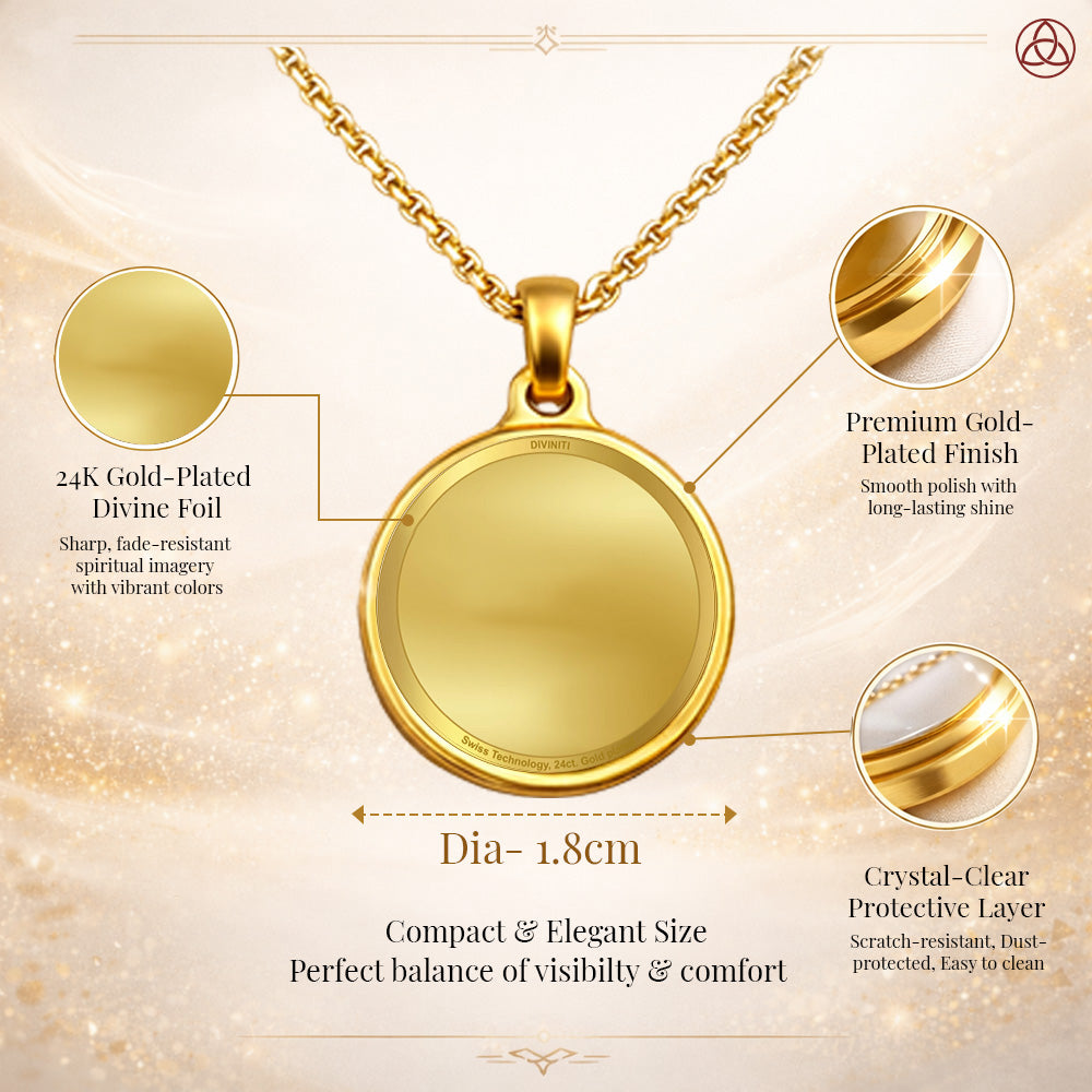 Diviniti 24K Gold Plated Customized 18MM Double Sided Pendant For Men, Women & Kids