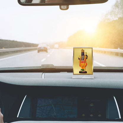 Ram Lalla with Arch | Divine Lord Ram Lalla Car Dashboard & Tabletop Photo Frame in 24K Gold Plated Foil