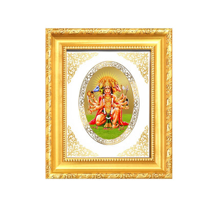 Panchmukhi Hanuman Divine Five-Faced Protection Sacred Royal Tabletop Frame in 24K Gold Plated Foil