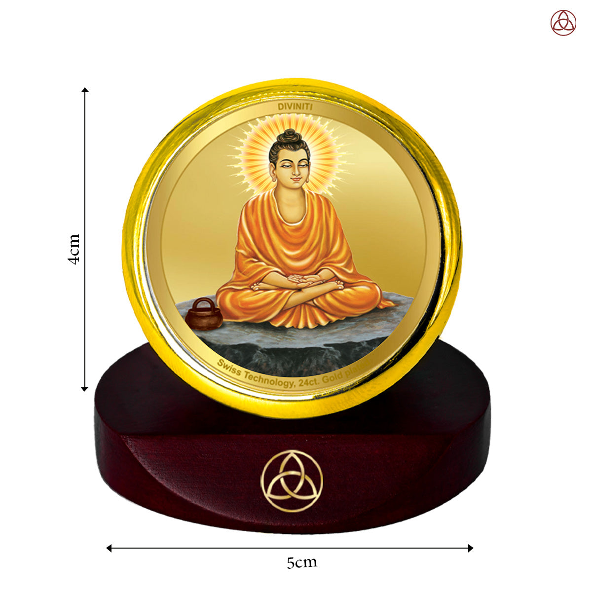 Buddha | Divine Meditation Car Dashboard & Tabletop Photo Frame in 24K Gold Plated Foil