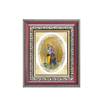 Radha Krishna Divine Eternal Love Sacred Spiritual Royal Tabletop Frame in 24K Gold Plated Foil