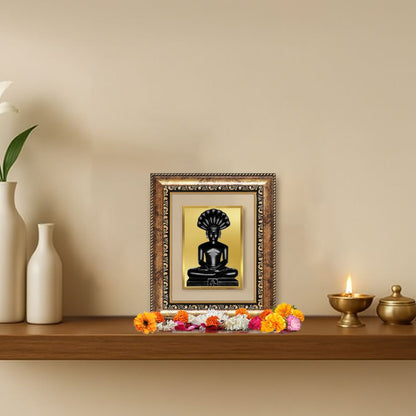 Diviniti 24K Gold Plated Parshvanath Divine Table Top Frame for Home Mandir & Office Decor | Luxury Spiritual Gift