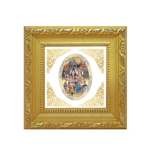 Shiv Parivar | Divine Shiva Family Royal Tabletop Photo Frame in 24K Gold Plated Foil