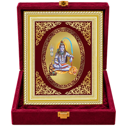 24K Gold-Plated Lord Shiva Frame | Premium Gift Box | 26x20 CM