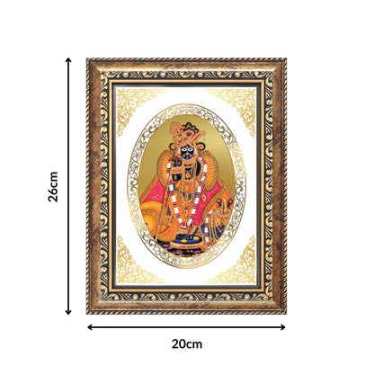 Banke Bihari Ji | Divine Krishna Wall & Tabletop Royal Photo Frame in 24K Gold Plated Foil