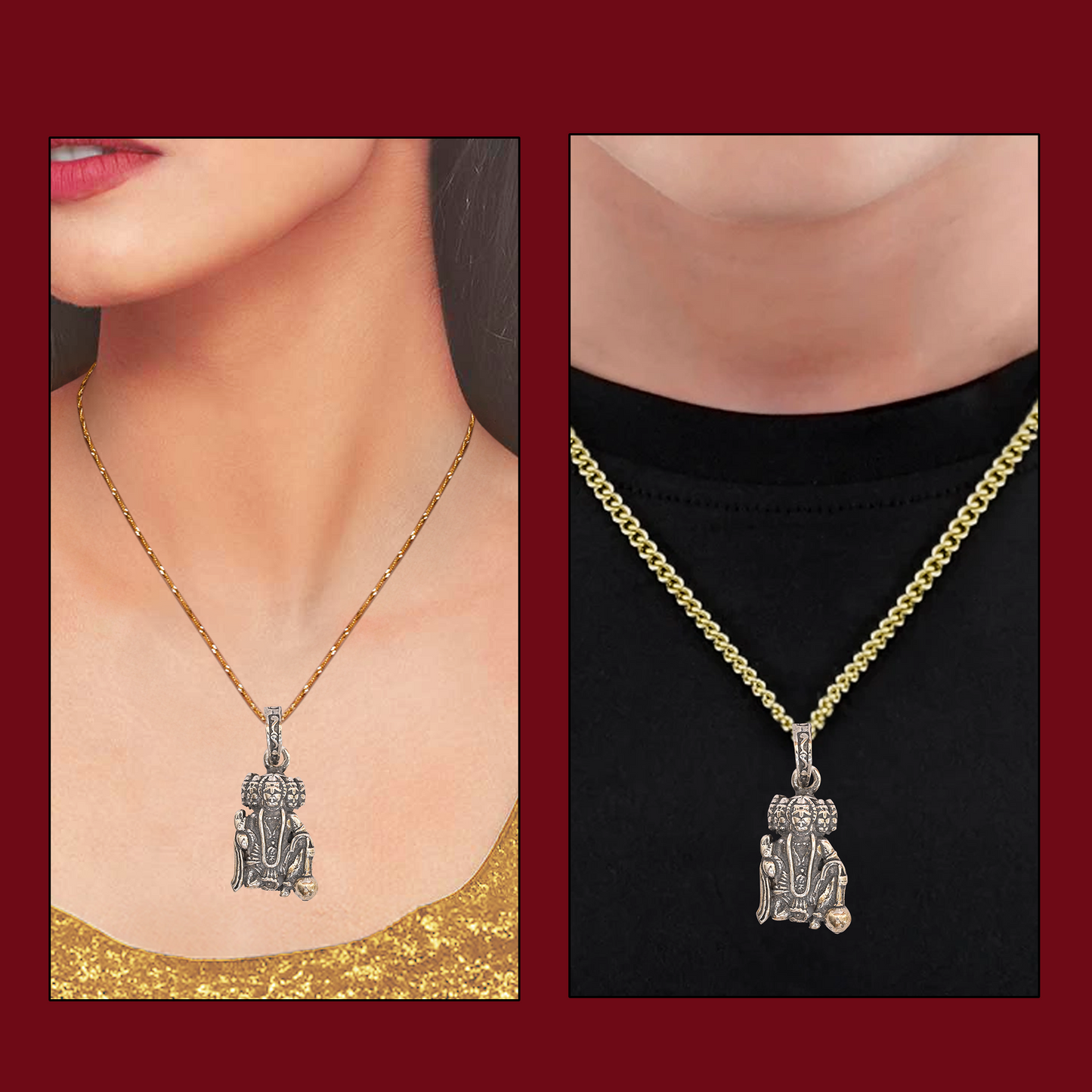 DIVINITI 925 Pure Silver Panchmukhi Hanuman Pendant for Men, Women & Kids Divine God Pendant for Birthday, Anniversary, Special Occasion Gift (1.8x1.1 cm, 7g)