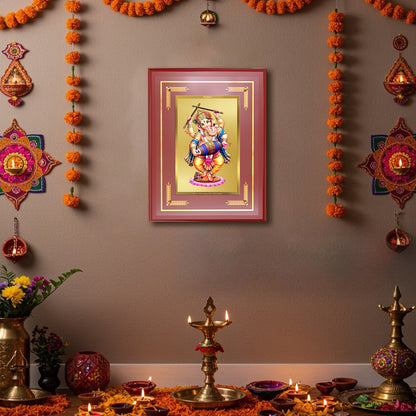 Diviniti 24K Gold Plated Dancing Ganesha Blessing Tabletop Photo Frame | Joy, Success & Divine Grace