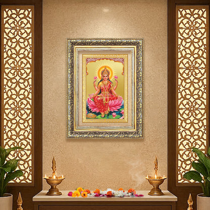 Diviniti 24K Gold Plated Lakshmi (Classic) Divine Wall Frame for Home Mandir & Office Decor | Luxury Spiritual Gift