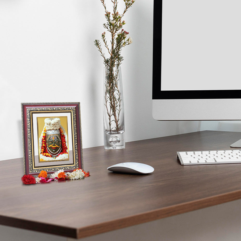 Diviniti 24K Gold Plated Mahakaleshwar (Classic) Divine Wall and Table Top Frame for Home Mandir & Office Decor | Luxury Spiritual Gift