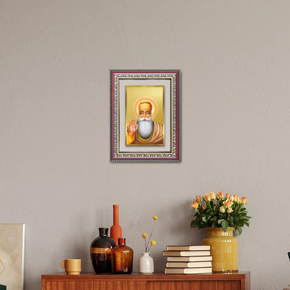 Diviniti 24K Gold Plated Guru Nanak Dev Ji (Classic) Sacred Sikh Wall Frame for Home Decor & Office Ambiance | Premium Spiritual Gift