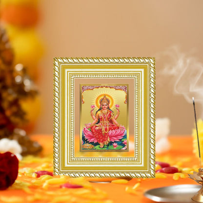 Diviniti 24K Gold Plated Lakshmi Divine Table Top Frame for Home Mandir & Office Decor | Luxury Spiritual Gift