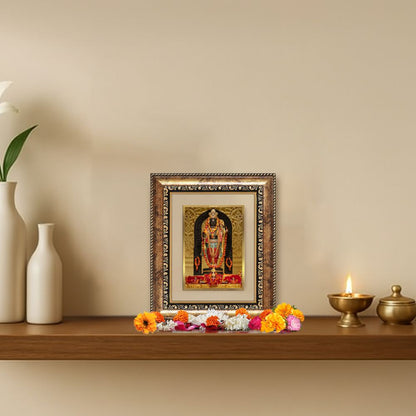 Diviniti 24K Gold Plated Ram Lalla Divine Table Top Frame for Home Mandir & Office Decor | Luxury Spiritual Gift