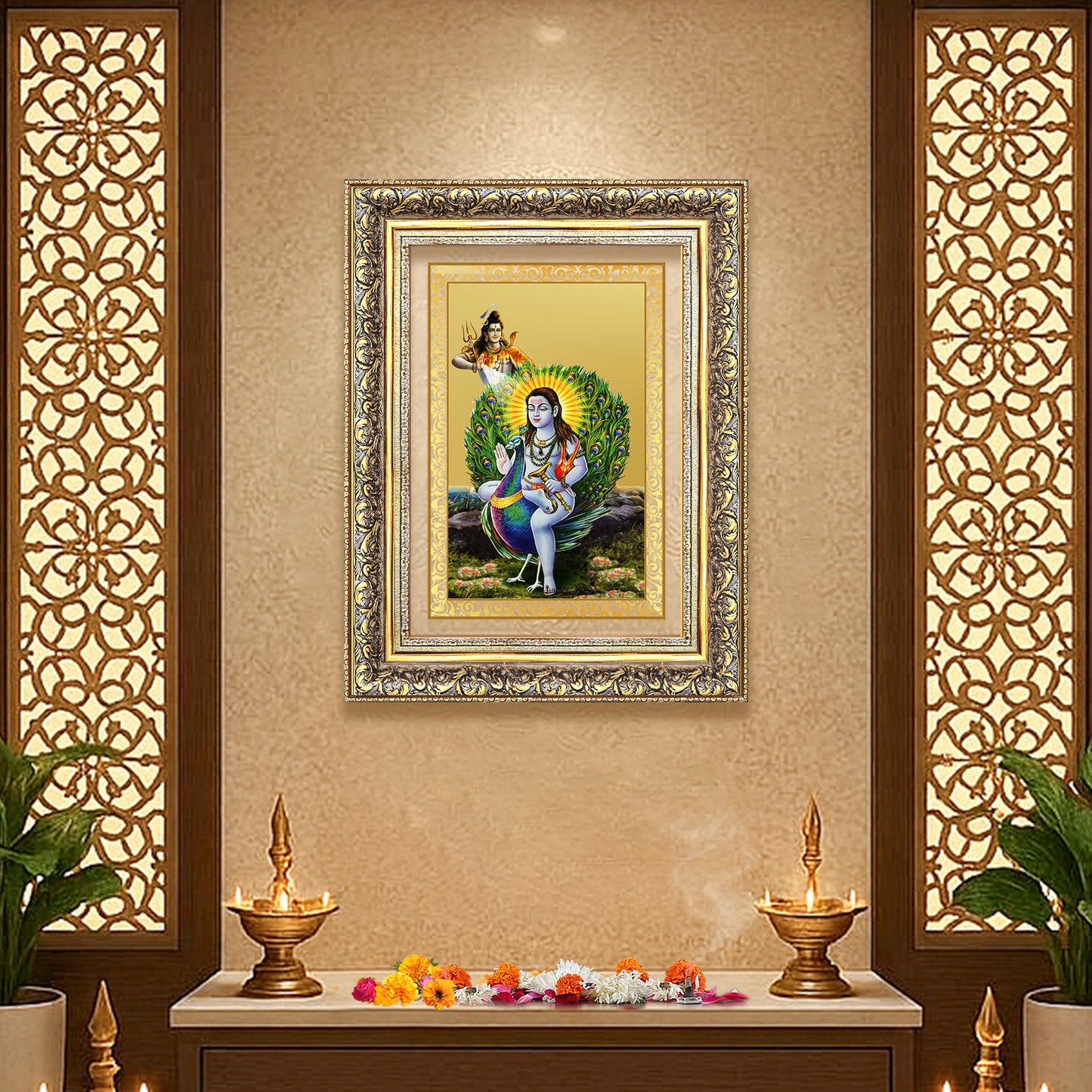 Diviniti 24K Gold Plated Baba Balak Nath Divine Wall Frame for Home Mandir & Office Decor | Luxury Spiritual Gift