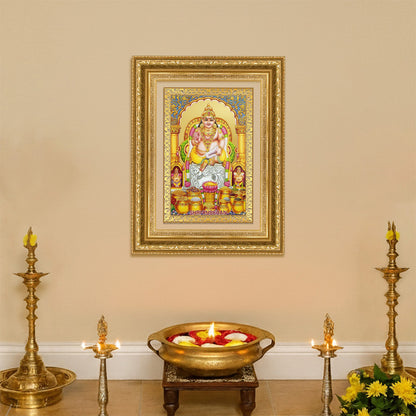 Diviniti 24K Gold Plated Kuber (Classic) Divine Wall Frame for Home Mandir & Office Decor | Luxury Spiritual Gift