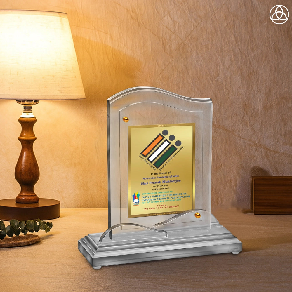 Acrylic Trophy Award | Congratulations Trophy For Celebrations, Ceremony, Events & Functions- Size 3