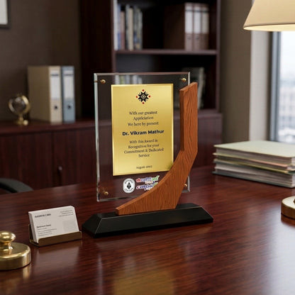 Customized Memento with Matter Printed on 24K Gold Plated Foil | Premium Corporate Gifting Award