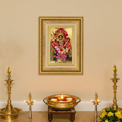 Diviniti 24K Gold Plated Katyayani Mata (Classic) Divine Wall Frame for Home Mandir & Office Decor | Luxury Spiritual Gift
