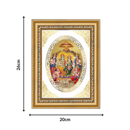Ram Darbar | Divine Shri Ram Family Wall & Tabletop Royal Photo Frame in 24K Gold Plated Foil