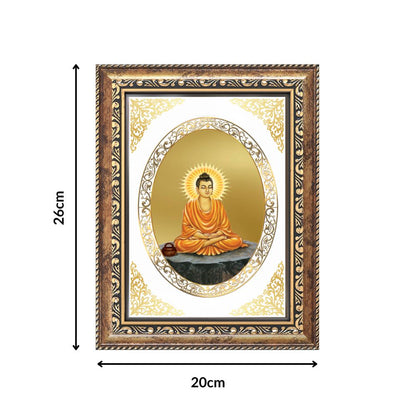 Lord Buddha | Divine Peace Wall & Tabletop Royal Photo Frame in 24K Gold Plated Foil