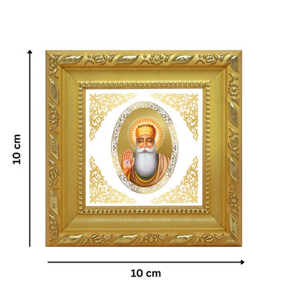 Guru Nanak Dev Ji | Divine Sikh Guru Royal Tabletop Photo Frame in 24K Gold Plated Foil