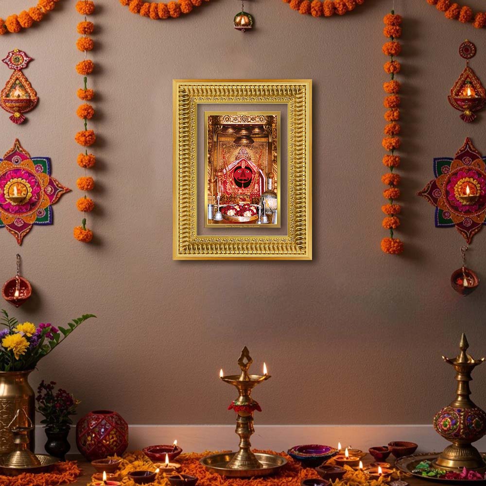 Diviniti 24K Gold Plated Salasar Balaji (Classic) Divine Wall Frame for Home Mandir & Office Decor | Luxury Spiritual Gift