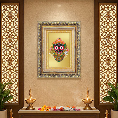Diviniti 24K Gold Plated Jagannath (Classic) Divine Wall Frame for Home Mandir & Office Decor | Luxury Spiritual Gift