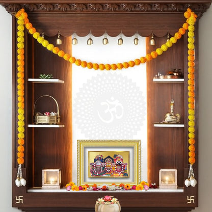Diviniti 24K Gold Plated Jagannath Subhadra Balabhadra (Classic) Divine Wall Frame for Home Mandir & Office Decor | Luxury Spiritual Gift