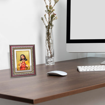 Diviniti 24K Gold Plated Jesus Christ (Classic) Divine Wall and Table Top Frame for Home Mandir & Office Decor | Luxury Spiritual Gift