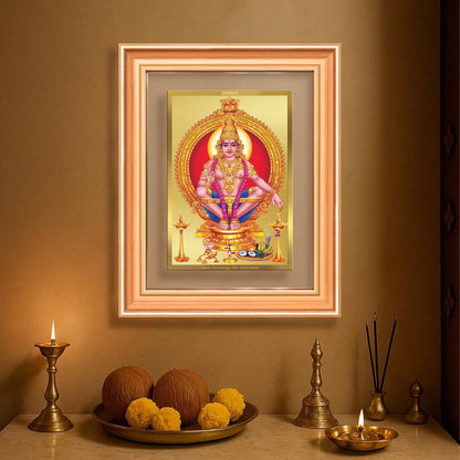 Lord Ayyappan | Hariharan for Wall Mount Photo Frame in 24K Gold Plated Foil