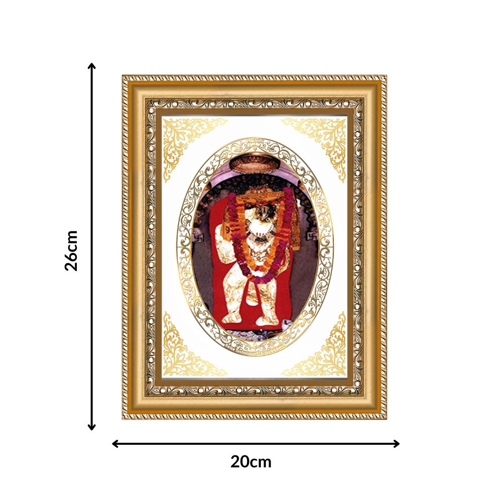 Mehandipur Balaji | Divine Hanuman Wall & Tabletop Royal Photo Frame in 24K Gold Plated Foil