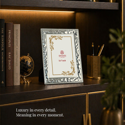 Diviniti Premium Silver Plated 5x7 Photo Frame with Luxury Gift Box