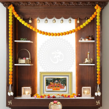 Diviniti 24K Gold Plated Mata Ka Darbar (Classic) Divine Wall Frame for Home Mandir & Office Decor | Luxury Spiritual Gift