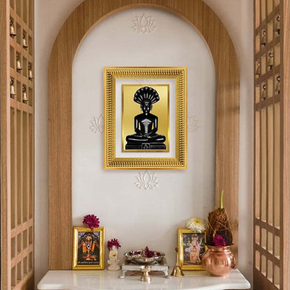 Diviniti 24K Gold Plated Parshvanath (Classic) Divine Wall Frame for Home Mandir & Office Decor | Luxury Spiritual Gift