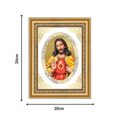 Jesus Christ | Christian Divine Wall & Tabletop Royal Photo Frame in 24K Gold Plated Foil