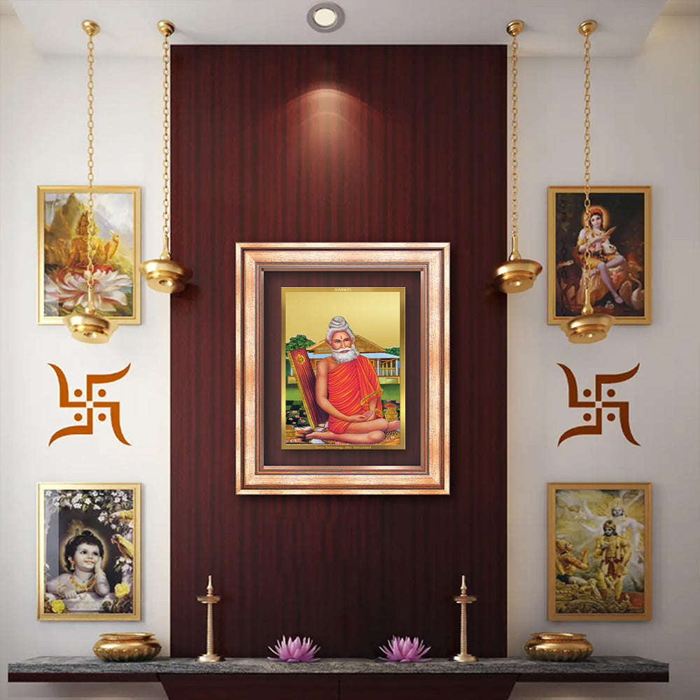 Diviniti 24K Gold Plated Baba Lokenath (Classic) Divine Wall Frame for Home Mandir & Office Decor | Luxury Spiritual Gift