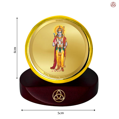 Ram Ji | Divine Lord Ram Car Dashboard & Tabletop Photo Frame in 24K Gold Plated Foil