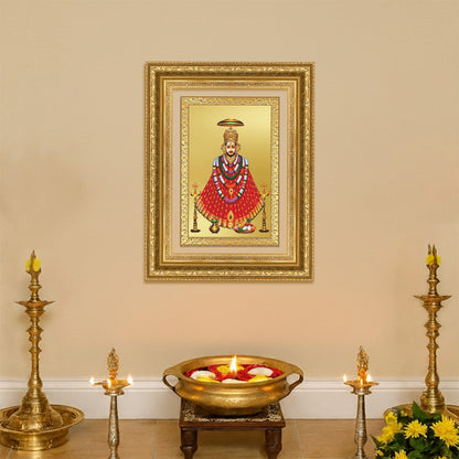 Diviniti 24K Gold Plated Khatu Shyam (Classic) Divine Wall Frame for Home Mandir & Office Decor | Luxury Spiritual Gift