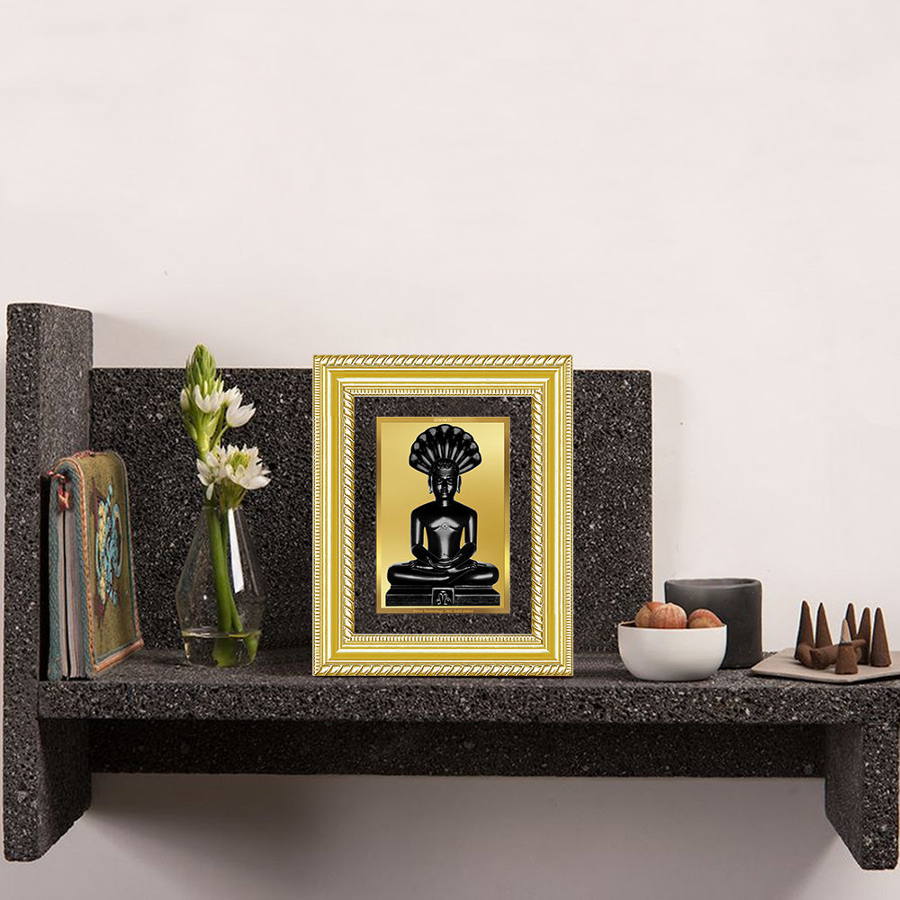 Diviniti 24K Gold Plated Parshvanath (Classic) Divine Wall and Table Top Frame for Home Mandir & Office Decor | Luxury Spiritual Gift