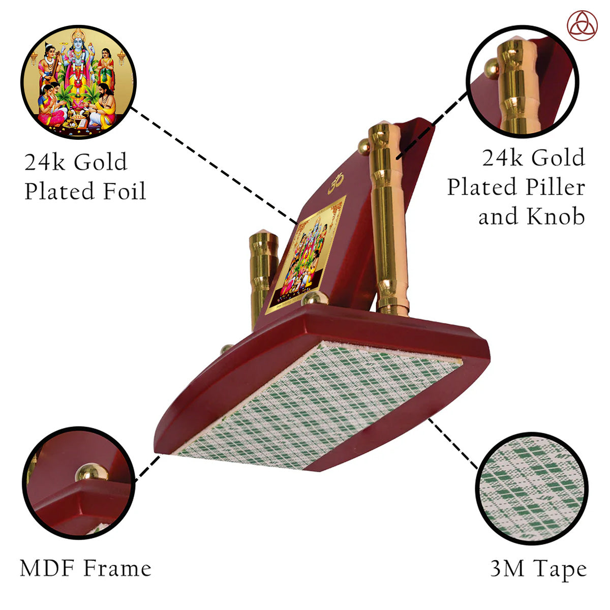 Lord Satyanarayana | Divine Form of Truth and Prosperity Tabletop Frame in 24K Gold Plated Foil