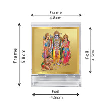 Load image into Gallery viewer, Diviniti 24K Gold Plated Ram Darbar Frame For Car Dashboard, Home Decor, Puja, Gift (5.8 x 4.8 CM)
