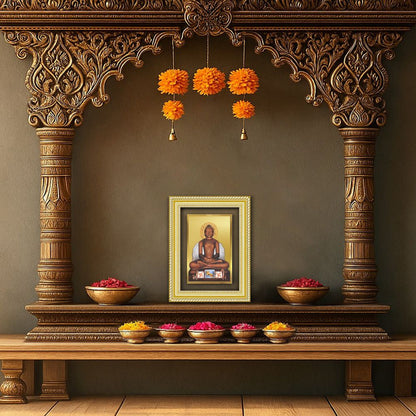 Diviniti 24K Gold Plated Mahavir (Classic) Divine Wall Frame for Home Mandir & Office Decor | Luxury Spiritual Gift